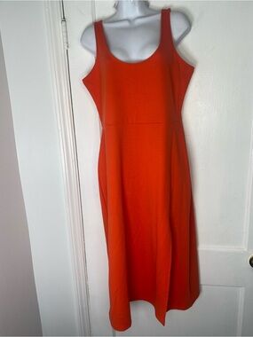 Open Edit Nordstrom Sleeveless Midi Dress in Bold Orange